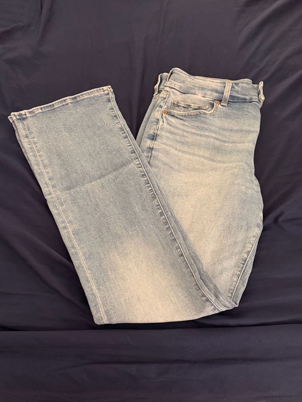 American Eagle Outfitters Light Blue Straight-Leg Jeans